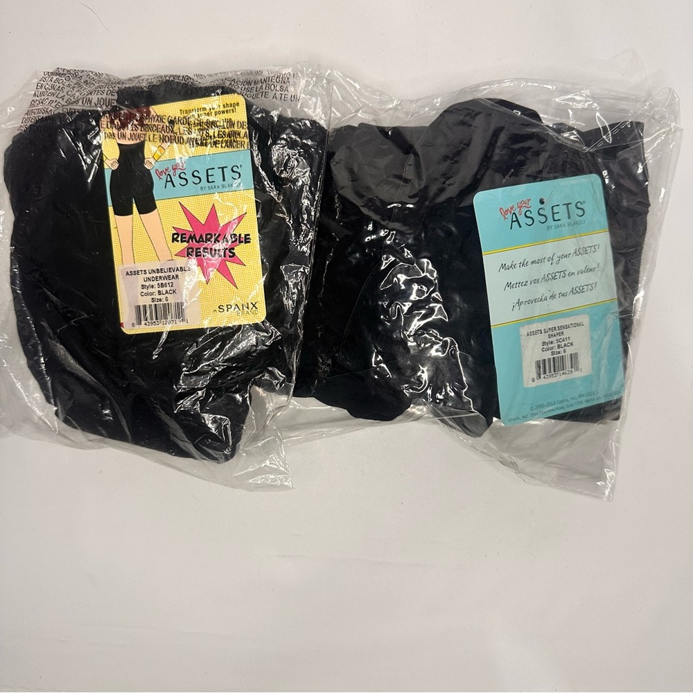 Assets by Sara Blakely (two Packages) Combo -Shapers - Black- Size 6